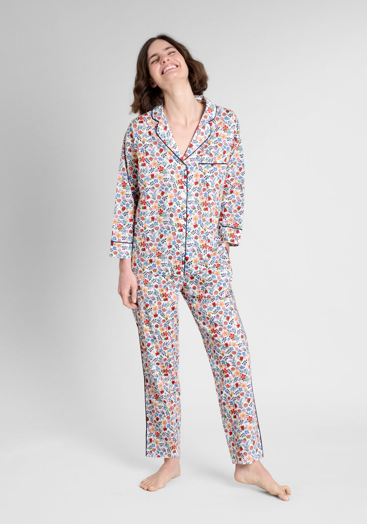 Marina Pajama Set in Liberty Edenham Floral White
